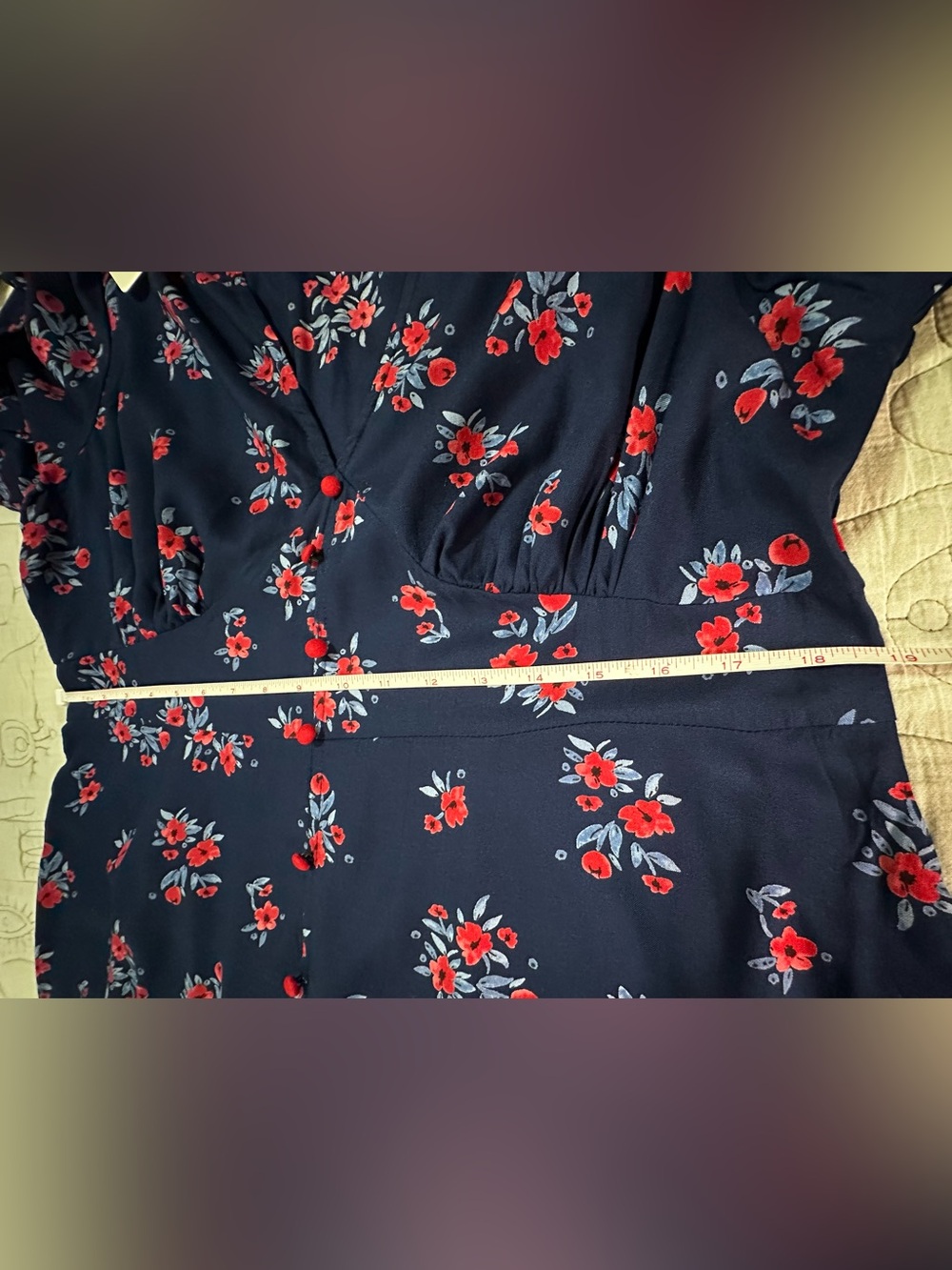 Joe Browns Blue Floral Tea Dress Puff Sleeve Midi Cottagecore NWT Size 14 - Picture 12 of 15